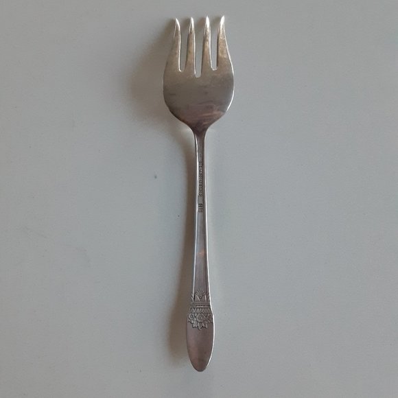 1847 ROGERS BROS set of 5 silverplate dessert forks "First Love" pattern - Picture 4 of 5